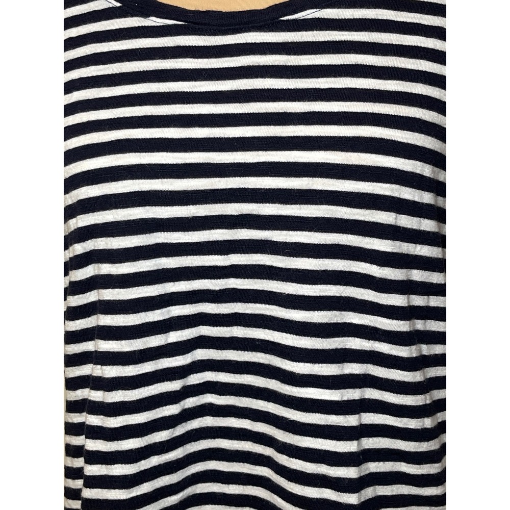 Talbots‎ Striped Short Sleeve Top LP Navy Blue White Nautical Coastal Parisian - Picture 2 of 8
